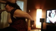Amateur Sub, With Arms Tied Behind Chair, Has Her Mouth Used And Abused
