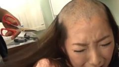 Japanese Disgraced Gets A Blowjob Shaved Bald