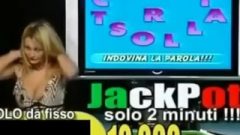 Italian Tv Show : Shame On Lea Di Leo! Her Tits Fall Out Of Her Skirt !