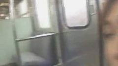 Japanese MILF Humiliated ! Her Boyfriend Undressed Her On Train In Public !