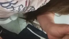 Whore Chokes Herself On Tool In Public Restroom