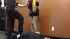 Wimpy Loser Receives Bullied By Alpha Male In Front Of Provoking Girlfriend (custom)